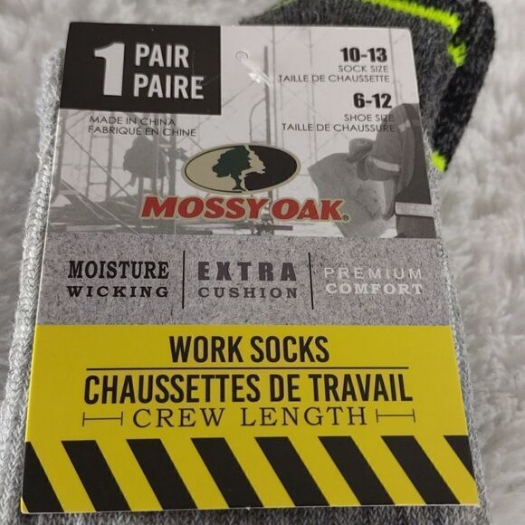 Mossy Oak Men's Crew Work Socks 2 pair - Picture 4 of 5